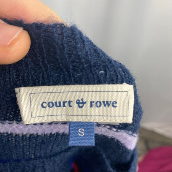 Court & Rowe Sweater Womens Small Black Red Blue Amelia Stripe Oversized Slouchy - Picture 5 of 9